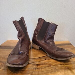 Charles David Brown Leather Chelsea Boots